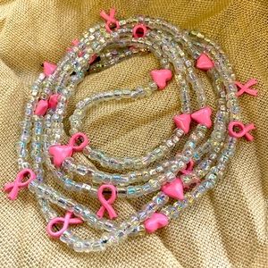 Breast Cancer Awareness Waist Beads 42”